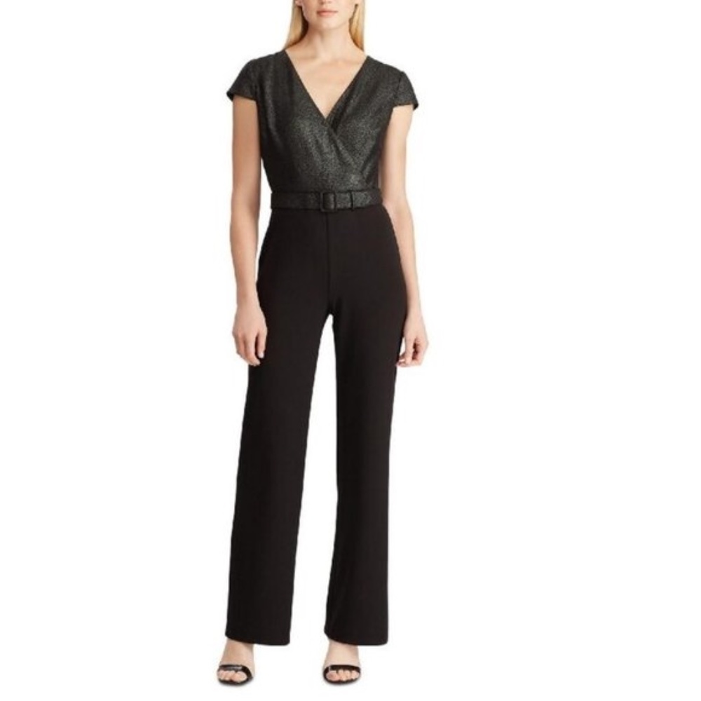 Ralph Lauren Belted Glitter Jumpsuit